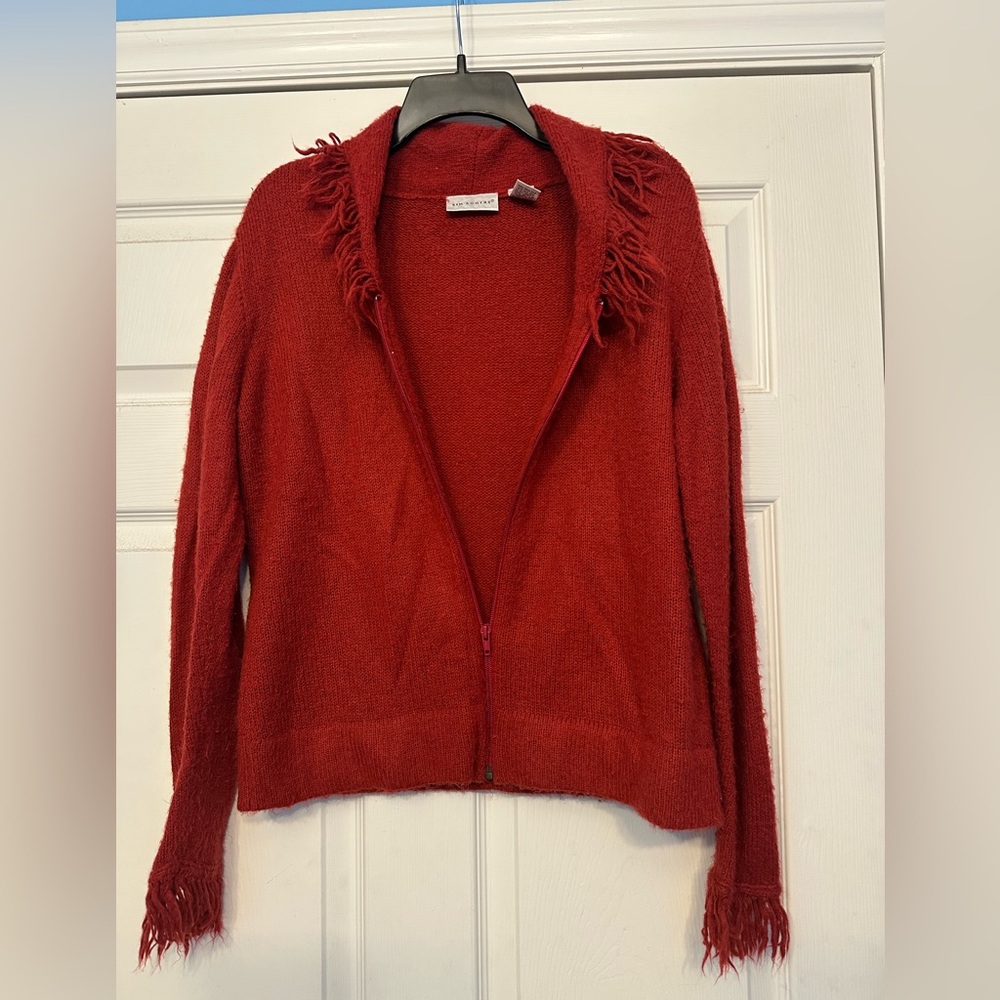 Vintage Kim Rogers Red Fringed Women's Sweater